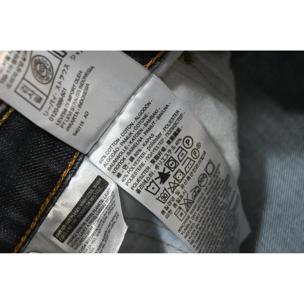 Levis 513 Slim Fit Jeans Mens 36x30 Dark Wash Blue Denim Pants Excellent